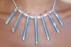 Hand Blown Glass Necklace Icicle glass necklace
