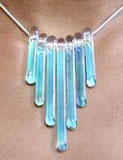 Hand Blown Glass Jewelry Icicle Glass Necklace